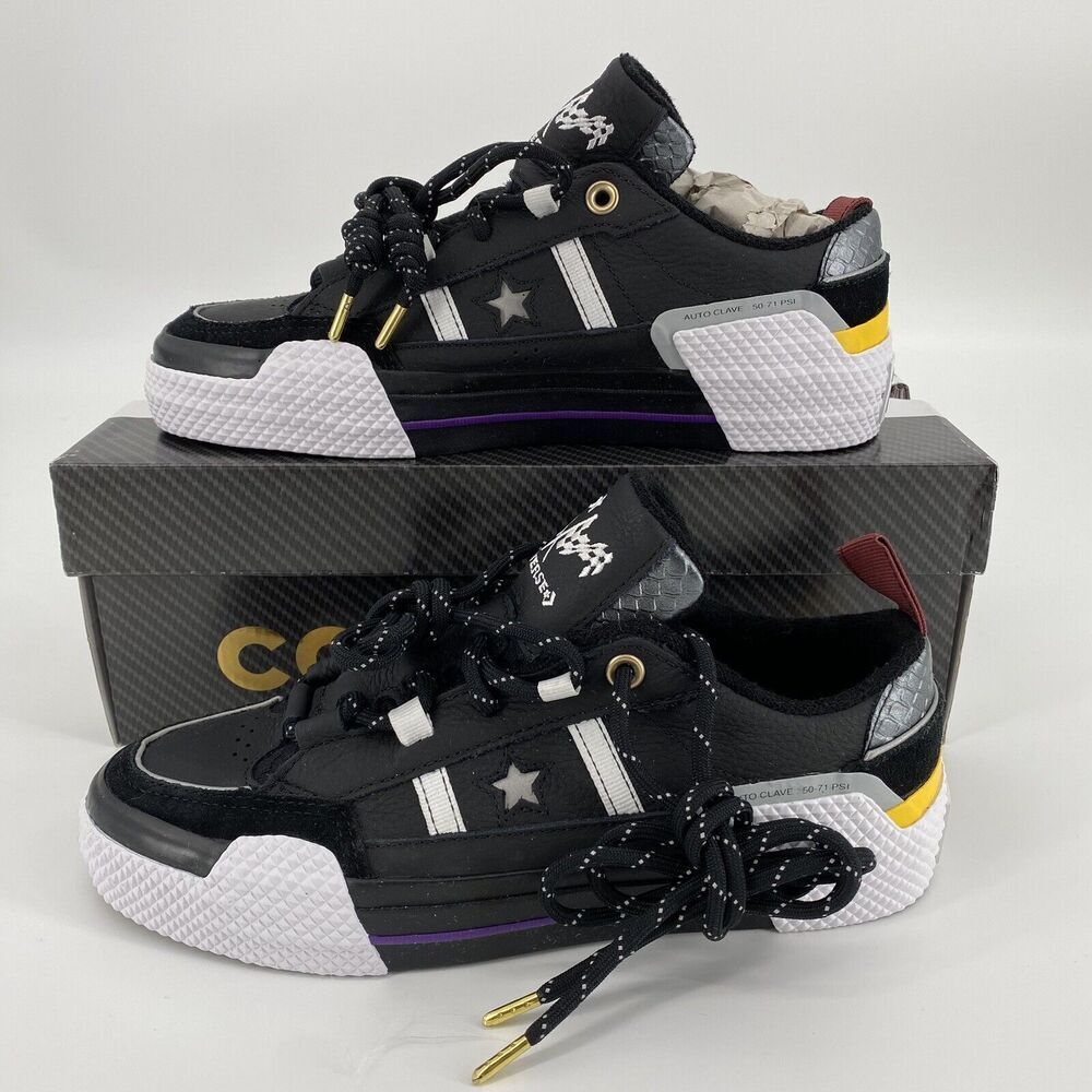 Converse One Star OX IBN Jasper Black White Yellow Athletic Shoe Sz M 7.5 W 9 - Picture 3 of 16